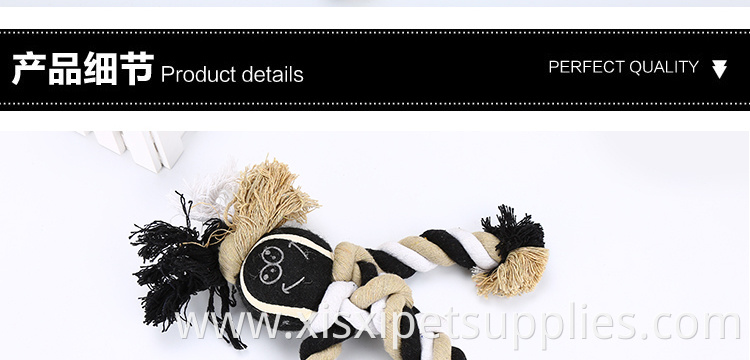 2019 Wholesale New Design durable chew rope dog toy with tennis ball